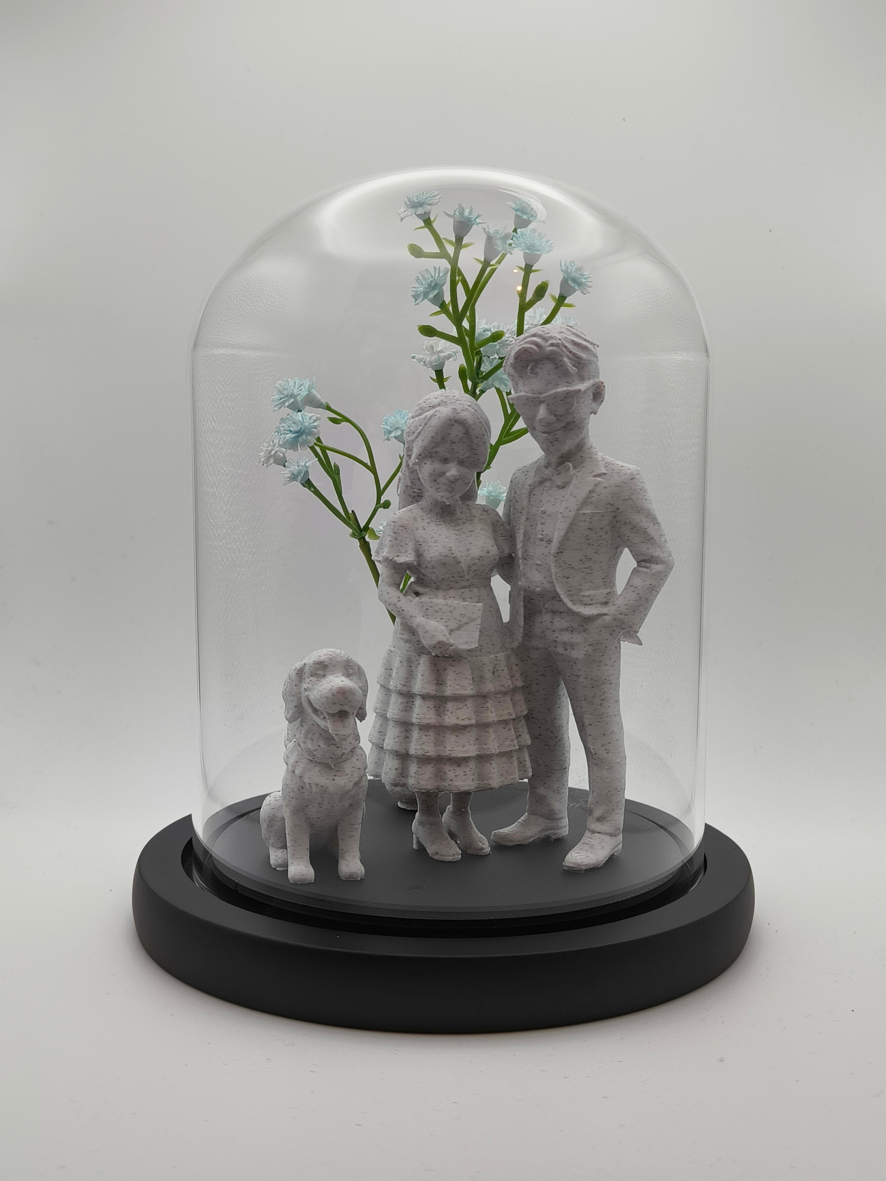 Glass Moment - Personalised Sculpture in a Bell Jar