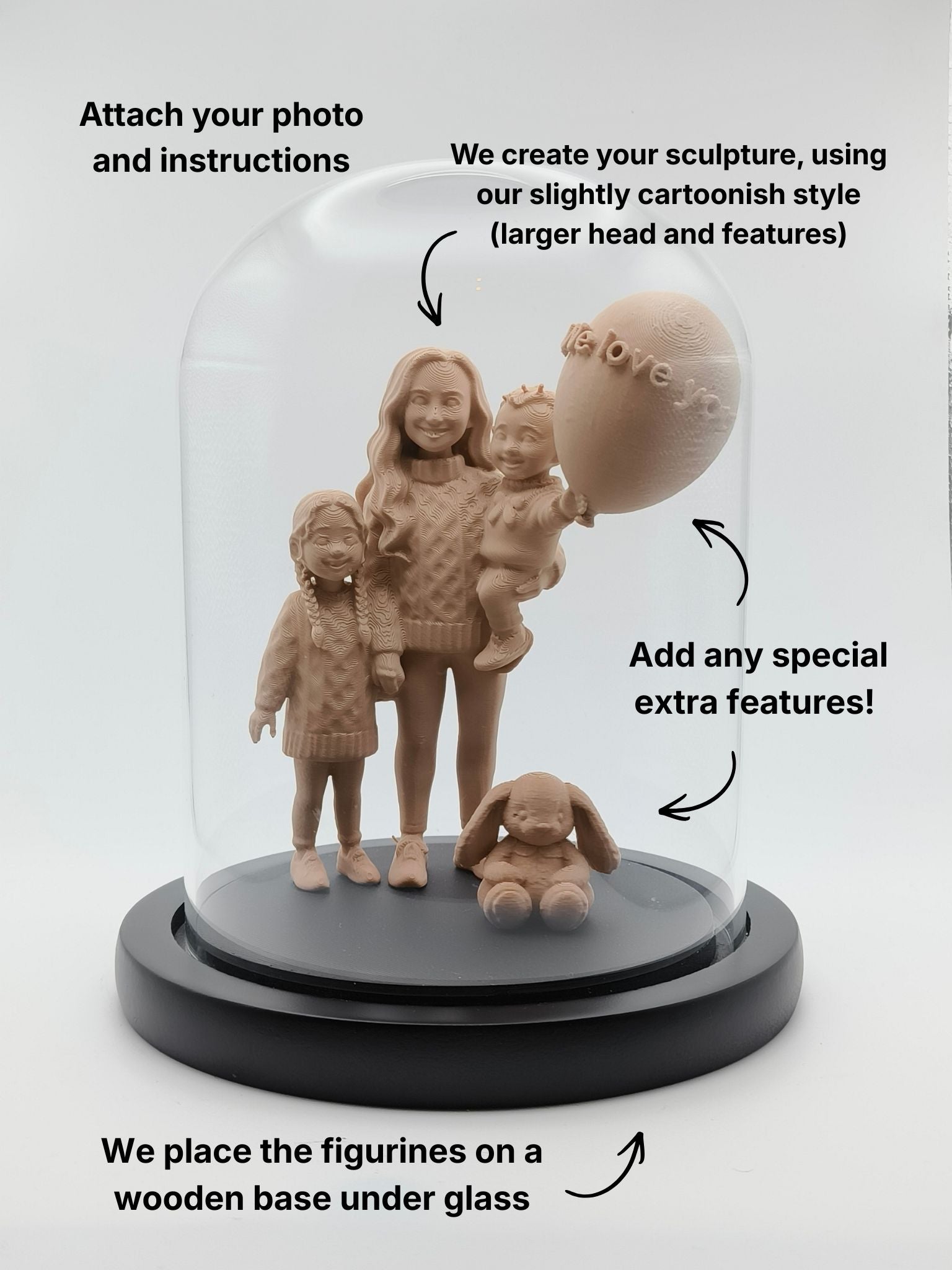 Glass Moment - Personalised Sculpture in a Bell Jar